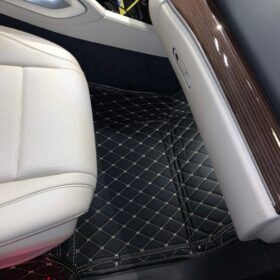Black Leather and White Stitching Diamond Car Mats photo review