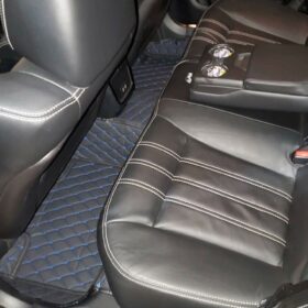 Black Leather and Blue Stitching Diamond Car Mats photo review